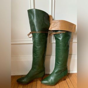 Gorgeous Green leather Keen high Davidie Vintage boots